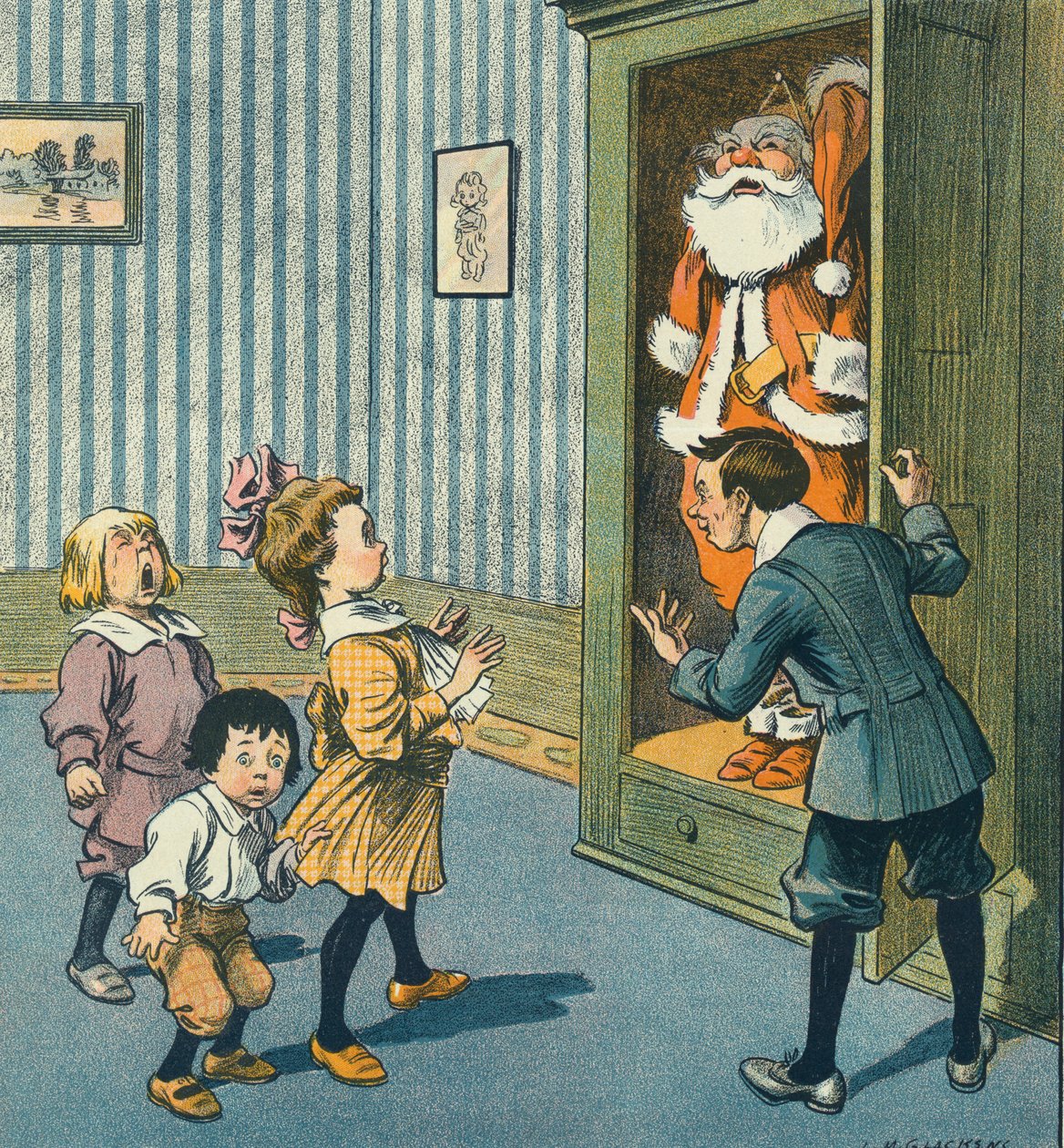 Santa Ontdekt in de Kast, 20e eeuw door Louis Glackens