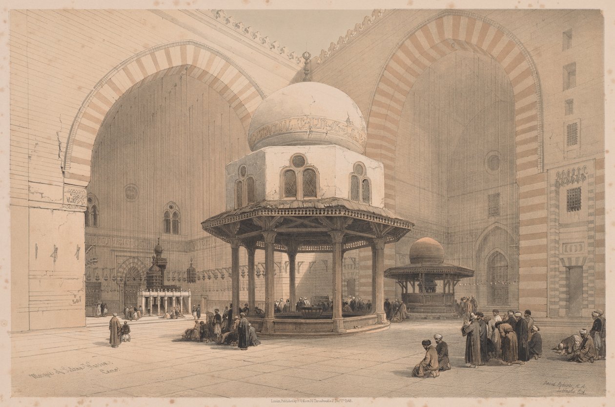 Egypte en Nubië: Deel III - Nr. 8, Moskee van Sultan Hassan, Caïro, 1838 door Louis Haghe