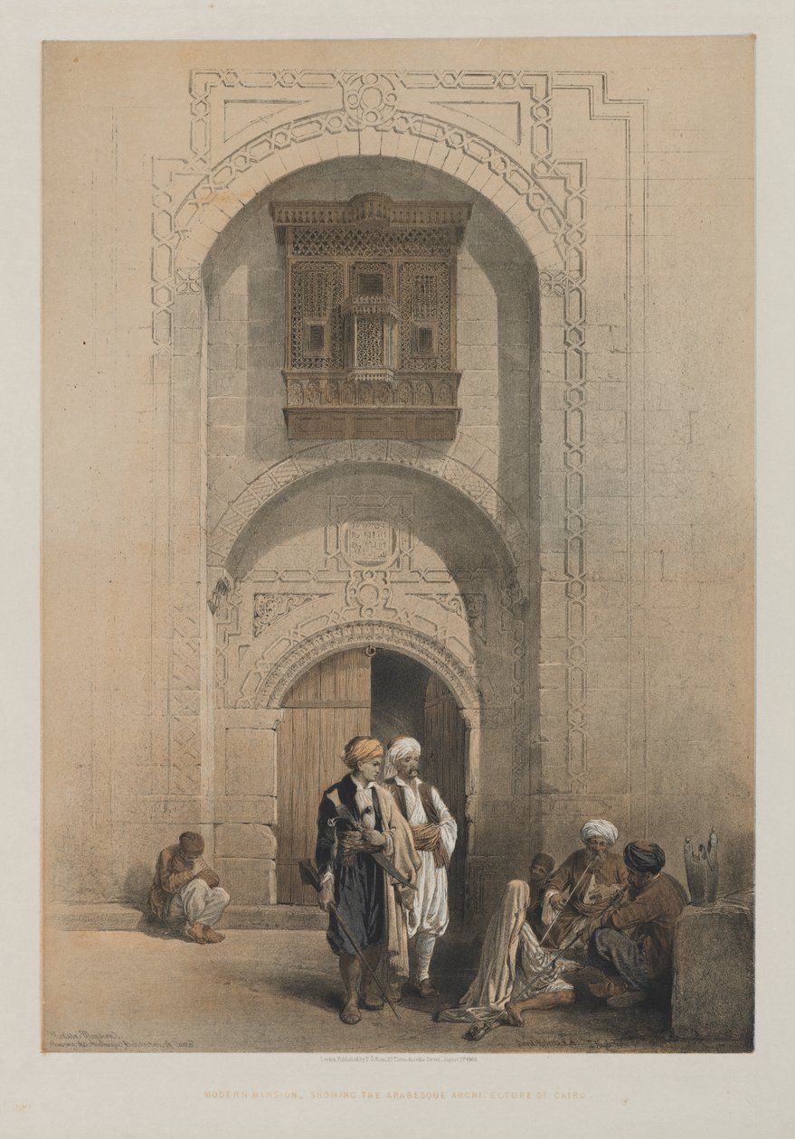Egypte en Nubië, Deel III: Modern Herenhuis, met Arabeske Architectuur van Caïro door Louis Haghe
