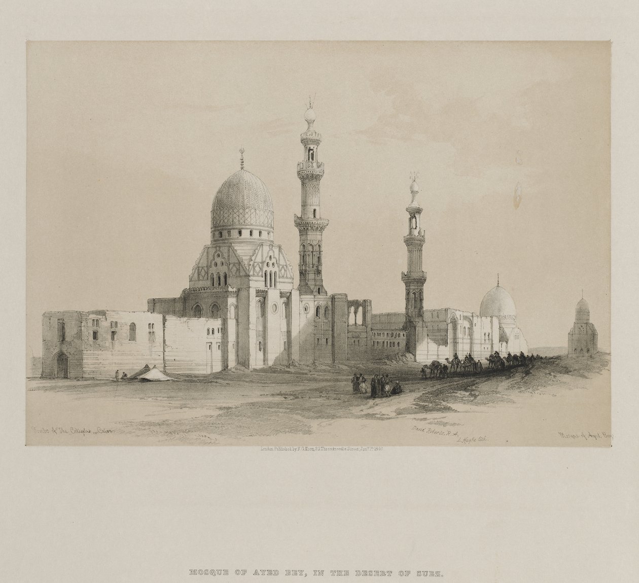 Egypte en Nubië, Deel III: Graven van de Kaliefen-Caïro. Moskee van Ayed Be[y] door Louis Haghe