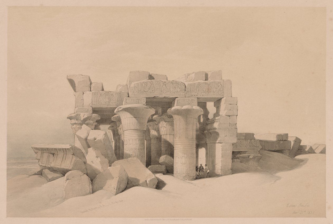 Egypte en Nubië: Deel II - Nr. 42, Ruïnes van Kom Ombo door Louis Haghe