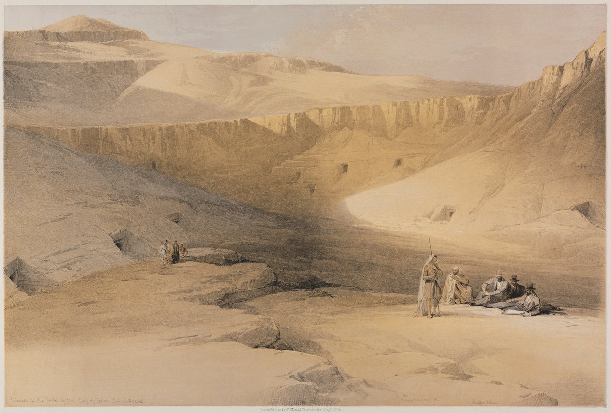 Egypte en Nubië, Deel II: Ingang naar de graven van de koningen van Thebe, Bab-El-Malouk, 1848 door Louis Haghe
