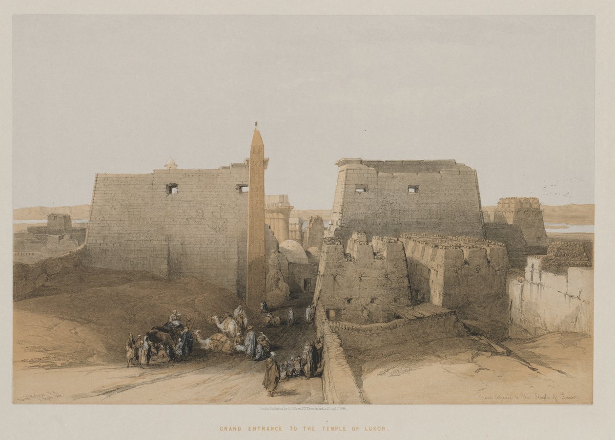 Egypte en Nubië, Deel II: Grote Ingang naar de Tempel van Luxor door Louis Haghe