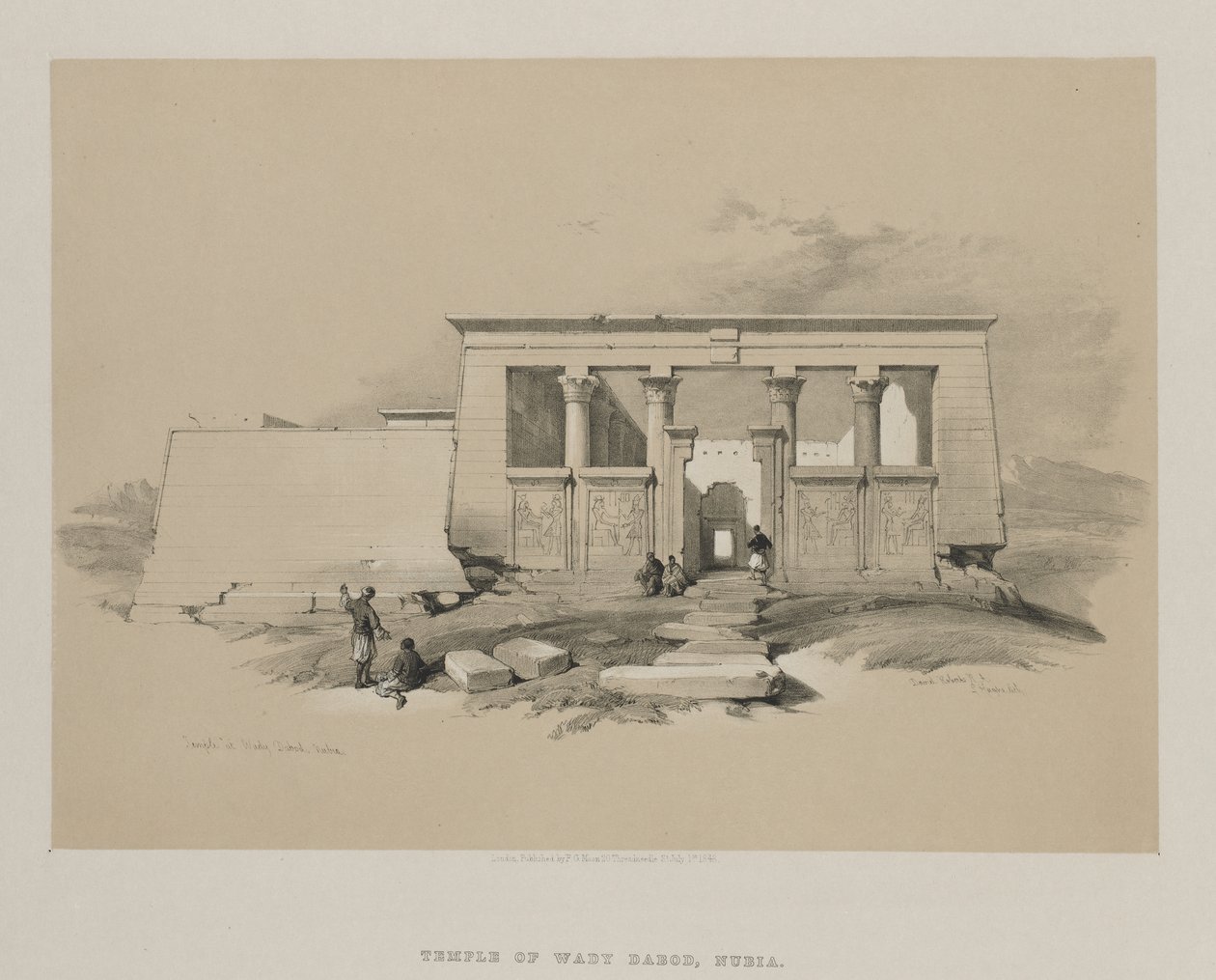 Egypte en Nubië, Deel II: Tempel bij Wady Dabod, Nubië door Louis Haghe