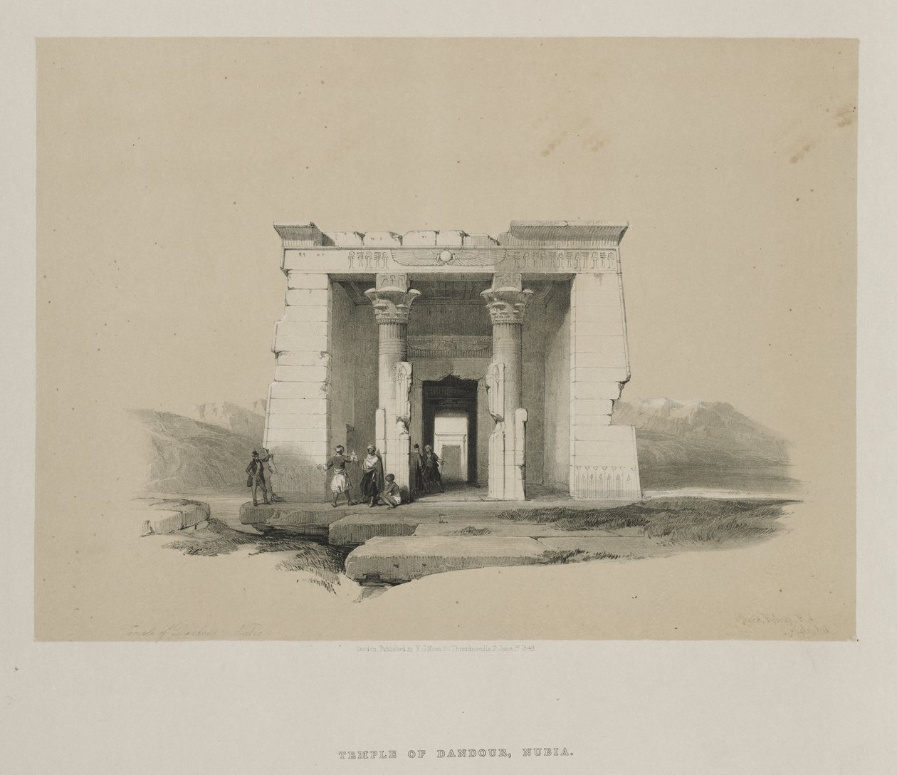 Egypte en Nubië, Deel II: Tempel van Dandour, Nubië door Louis Haghe