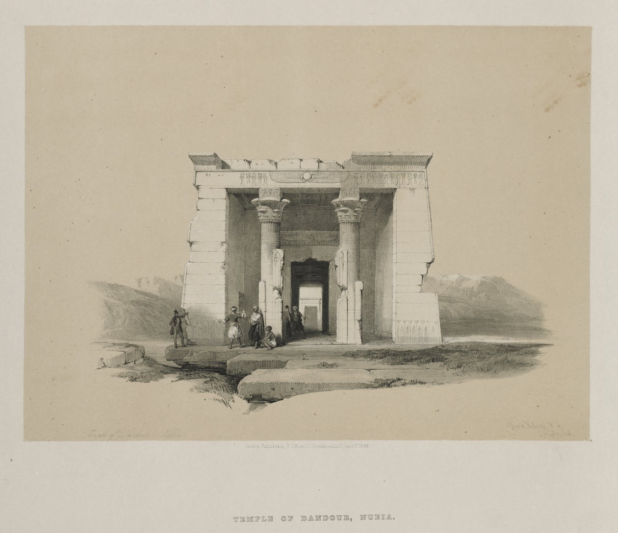 Egypte en Nubië, Deel II: Tempel van Dandour, Nubië, 1848 door Louis Haghe