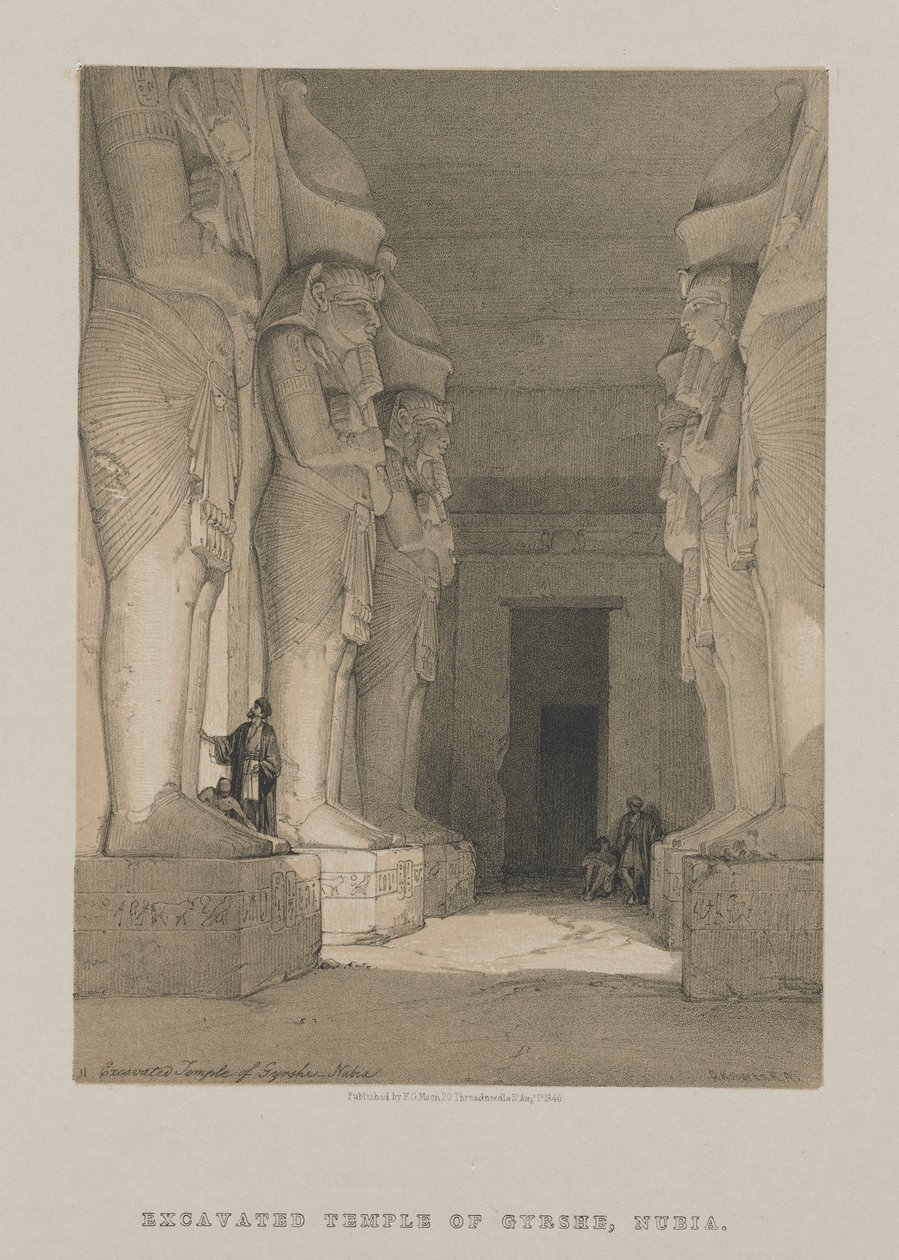 Egypte en Nubië, Deel I: Opgegraven Tempel van Gyrshe, Nubië door Louis Haghe