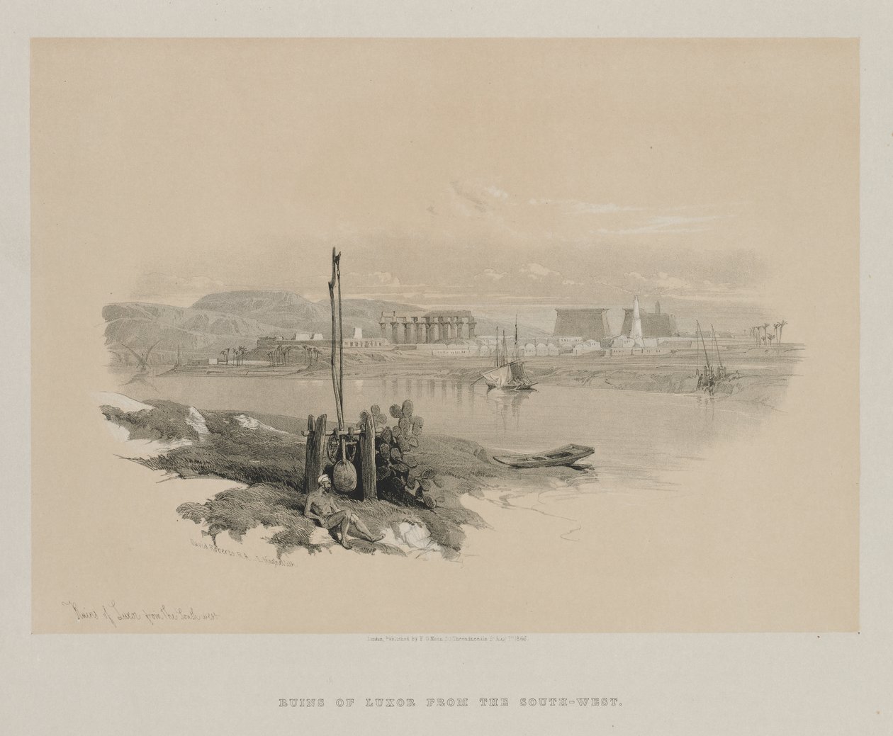 Egypte en Nubië, Deel I: Ruïnes van Luxor vanuit het Zuidwesten door Louis Haghe