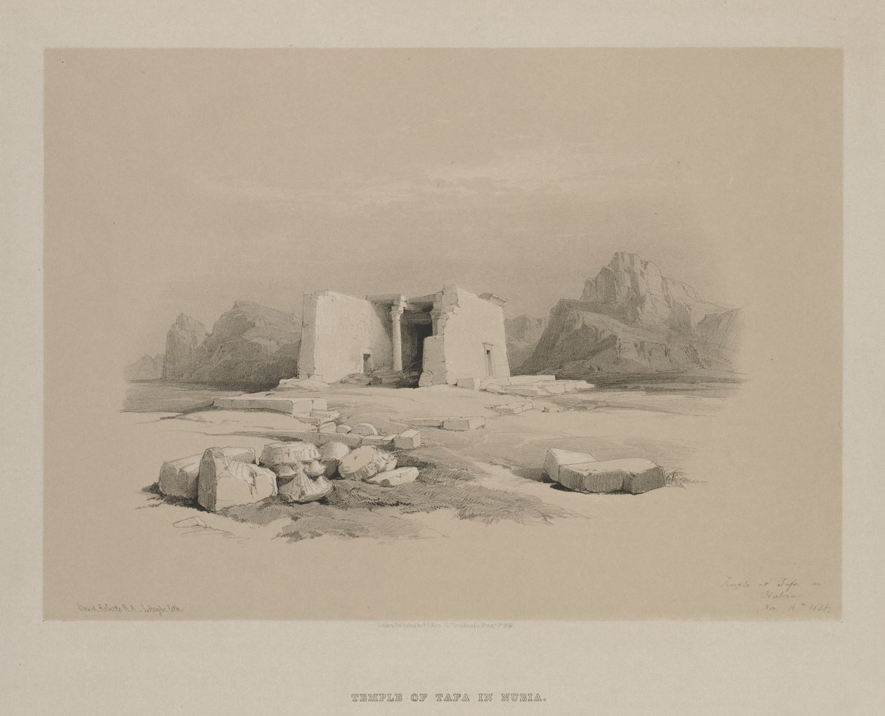 Egypte en Nubië, Deel I: Tempel bij Tafa in Nubië door Louis Haghe