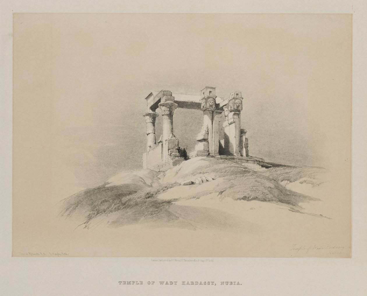 Egypte en Nubië, Deel I: Tempel van Wady Kardassy in Nubië door Louis Haghe