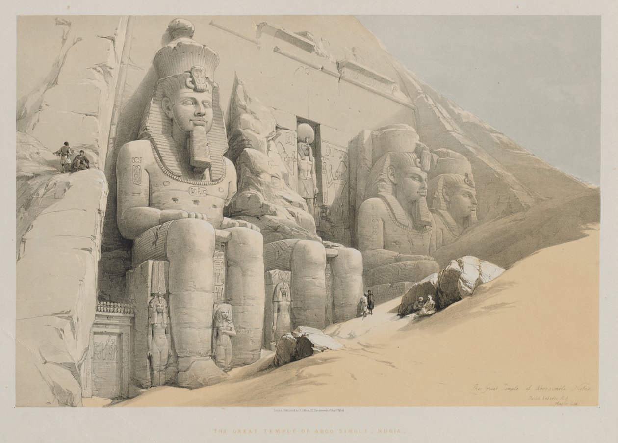 Egypte en Nubië, Deel I: De Grote Tempel van Aboo-Simble, Nubië, 1846 door Louis Haghe