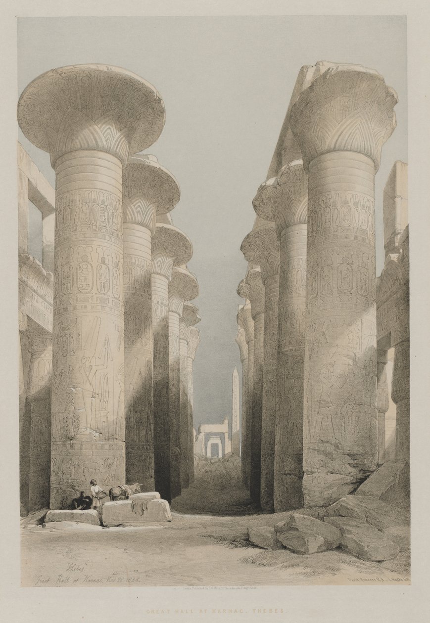 Egypte en Nubië, Deel I: Thebe, Grote Hal in Karnak door Louis Haghe