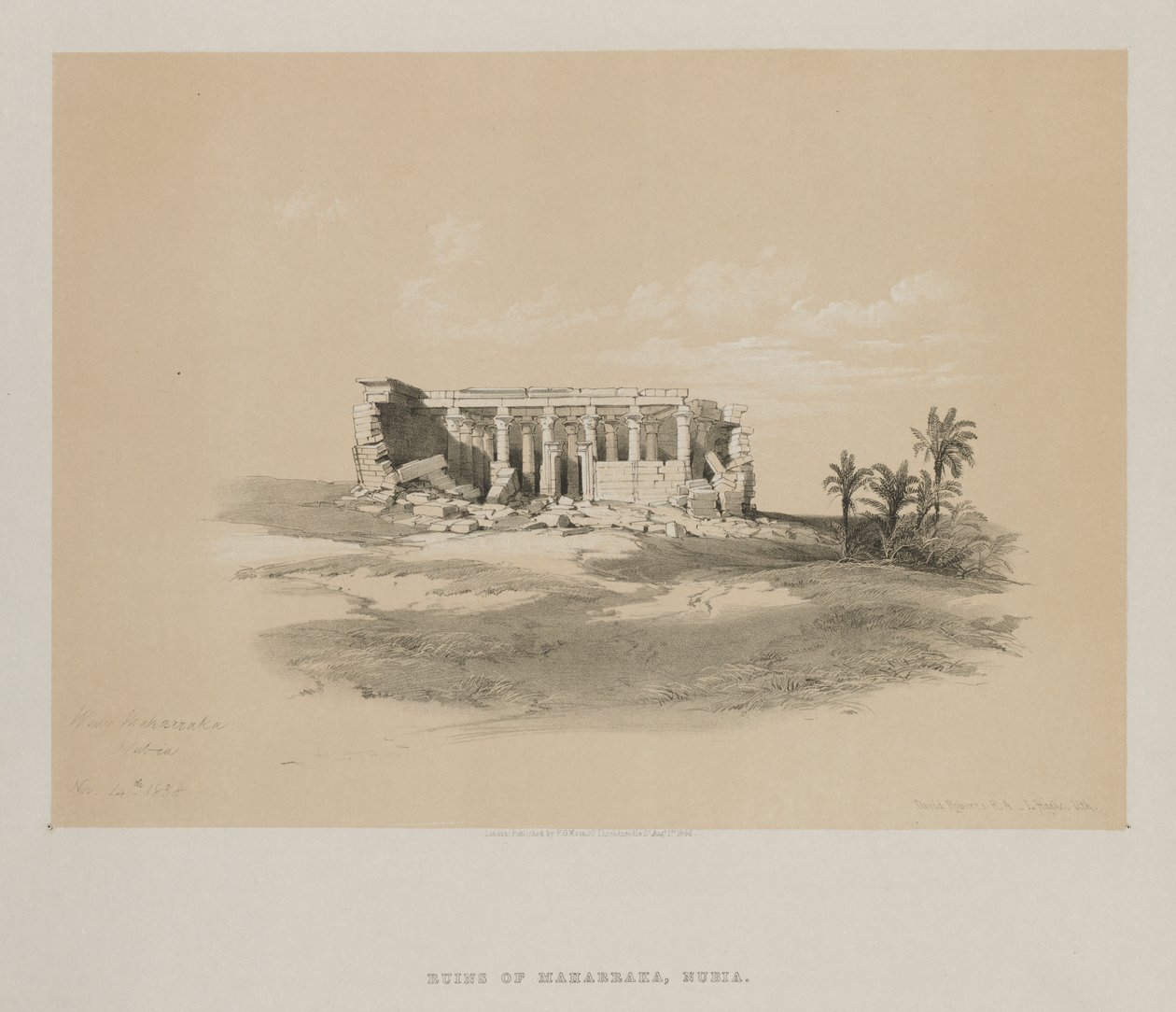 Egypte en Nubië, Deel I: Wady Maharraka, Nubië, 1846 door Louis Haghe
