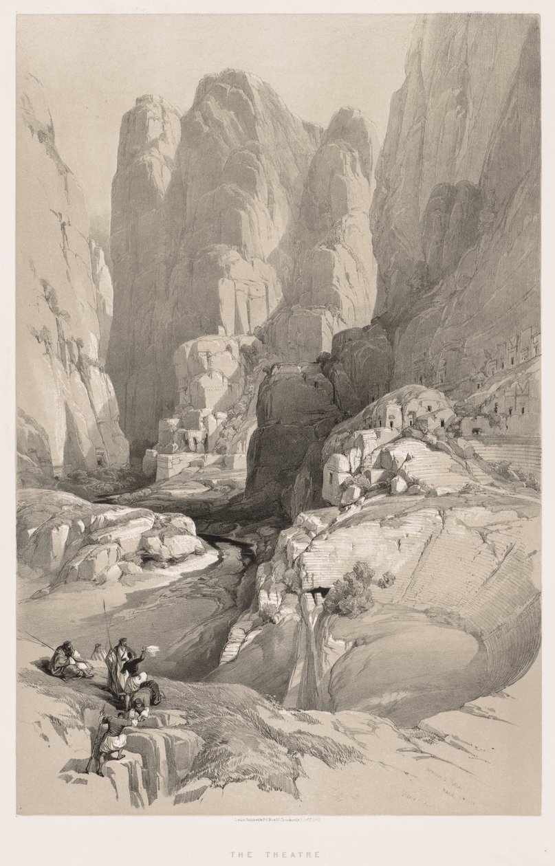 Het Heilige Land, Syrië, Idumea, Arabië, Egypte & Nubië Deel III: Ingang naar Petra, 1842 door Louis Haghe