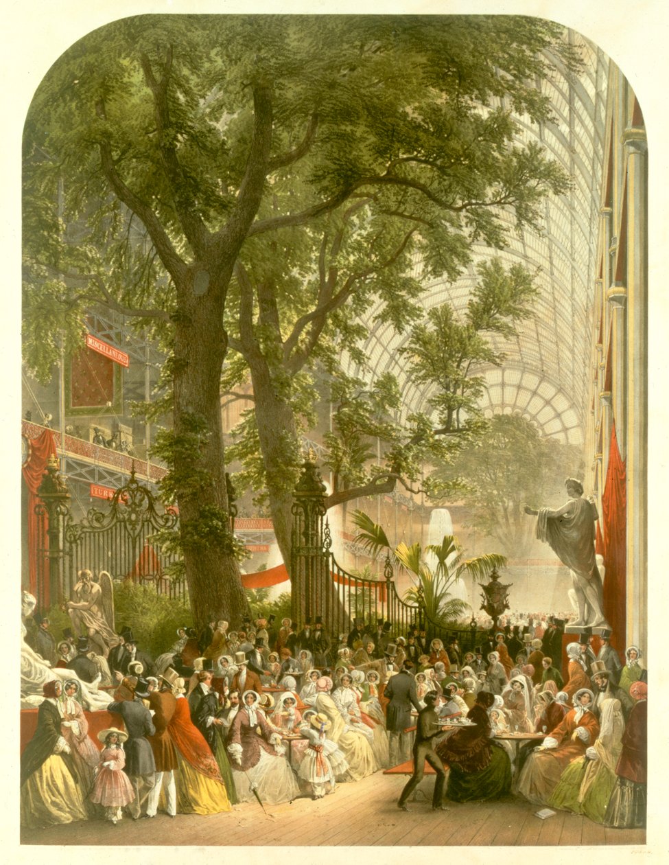Transept van het Crystal Palace, 1851 door Louis Haghe