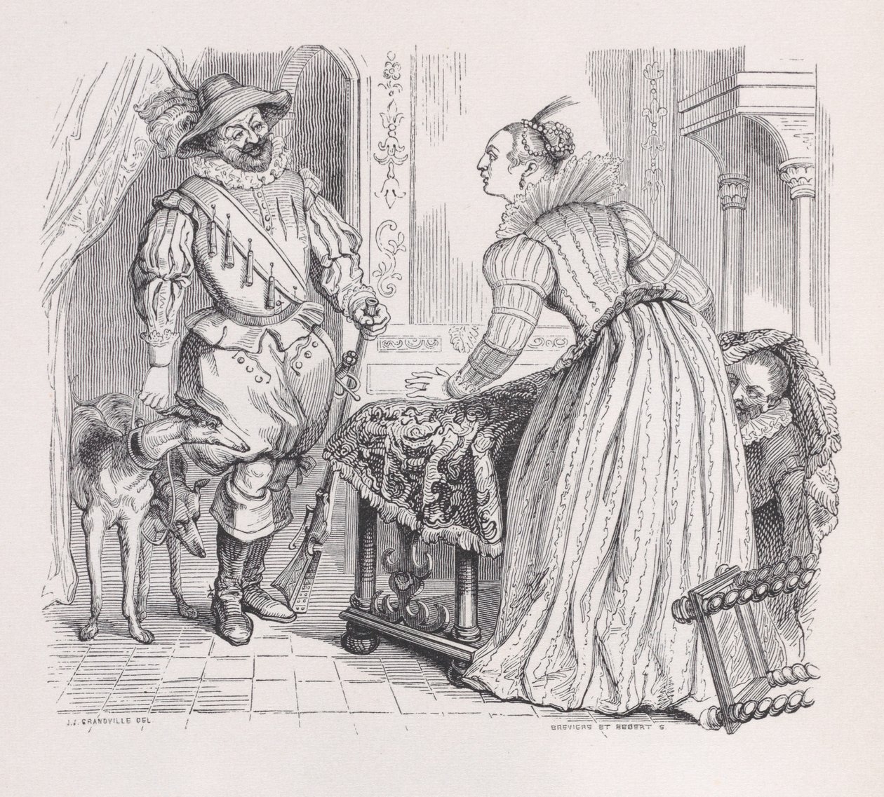 De jacht uit De volledige werken van Béranger door Louis Henri Brevière, Cesar Auguste Hebert