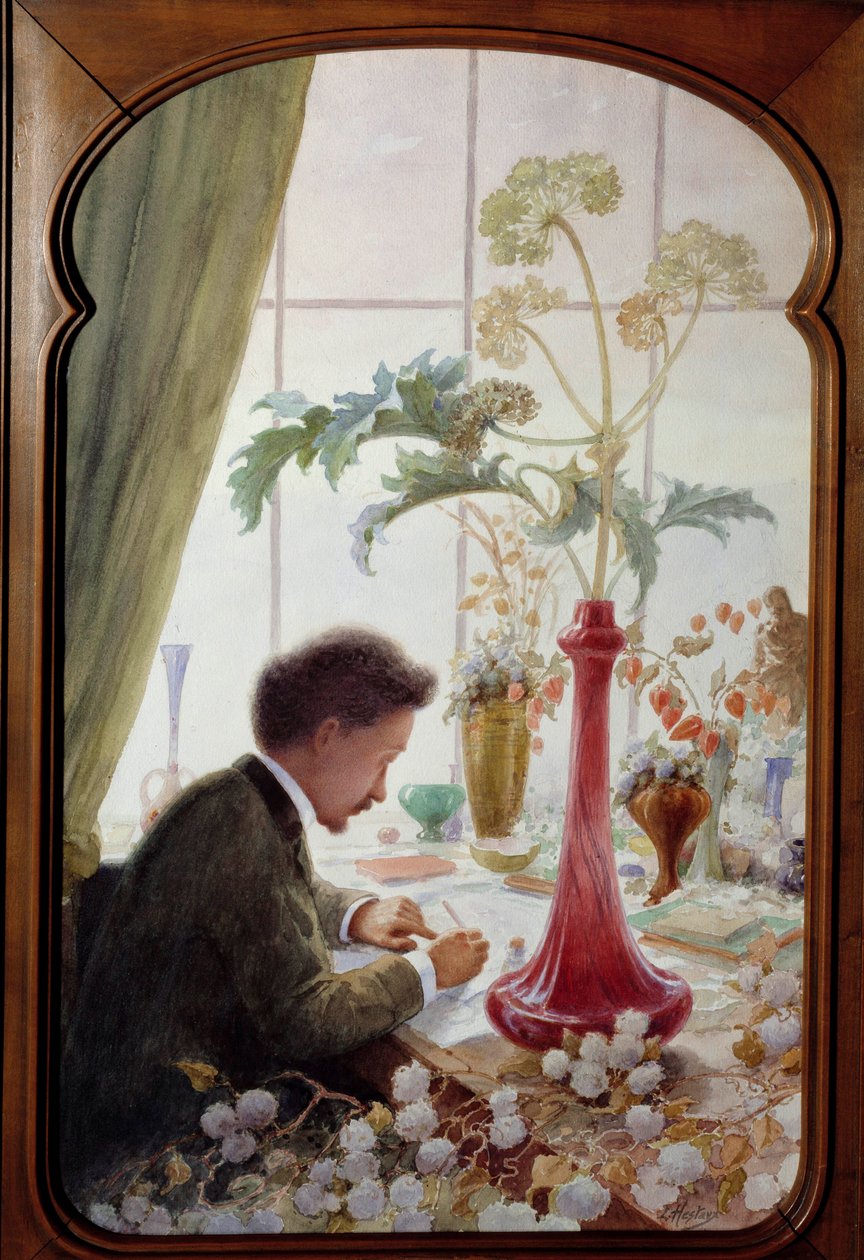 Portret van Emile Galle (1846-1904), Franse kunstenaar door Louis Hestaux