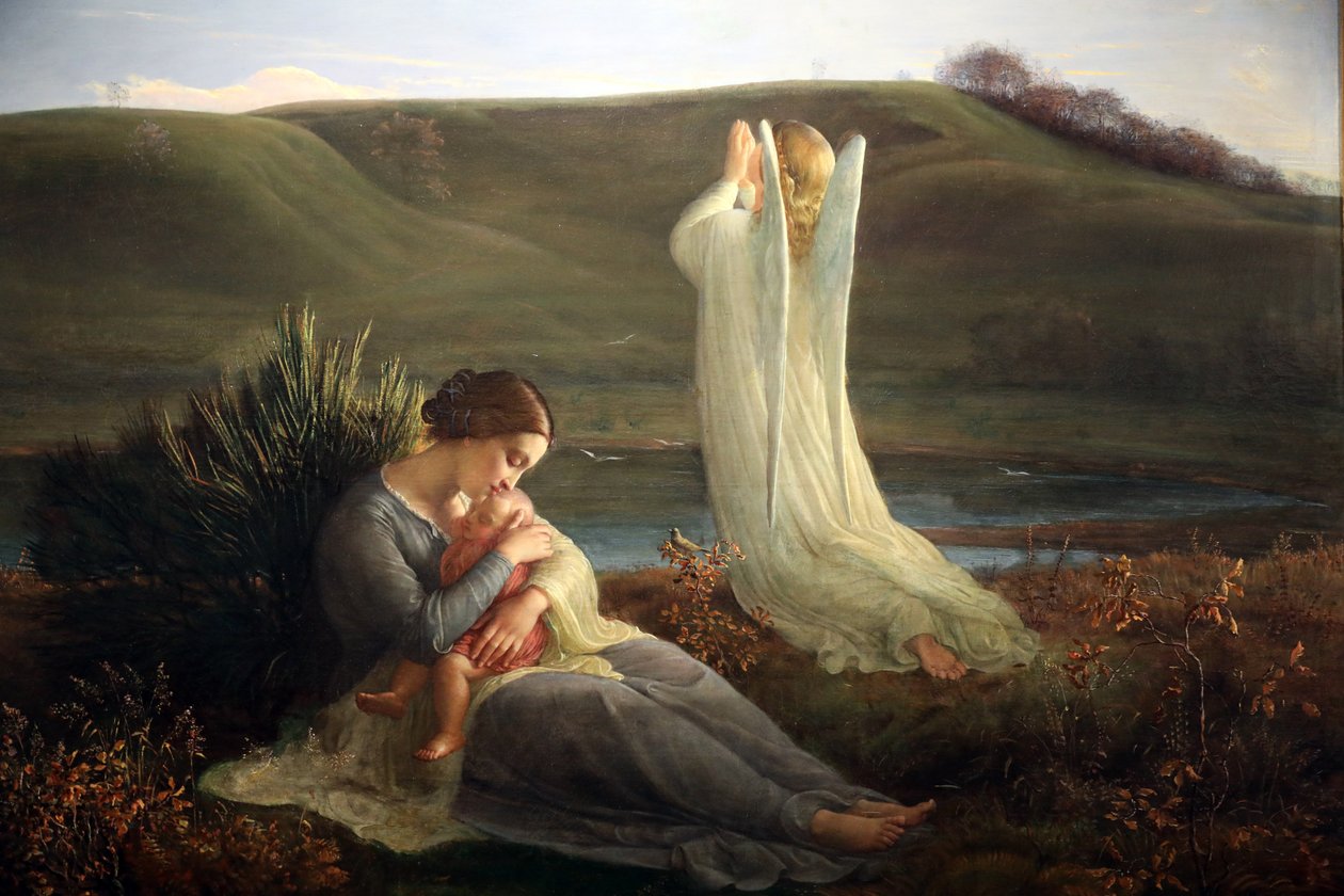 Het gedicht van de ziel, de engel en de moeder (detail) door Louis Janmot