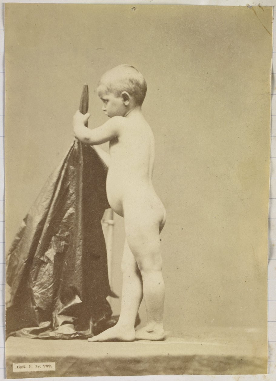 Studie van een naakt kind, staand van opzij gezien door Louis Jean Baptiste Igout (attributed to)