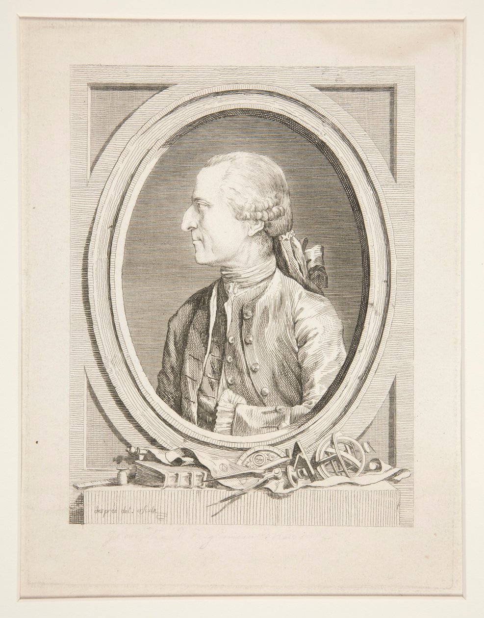 Portret van Antoine de Chésie door Louis Jean Desprez