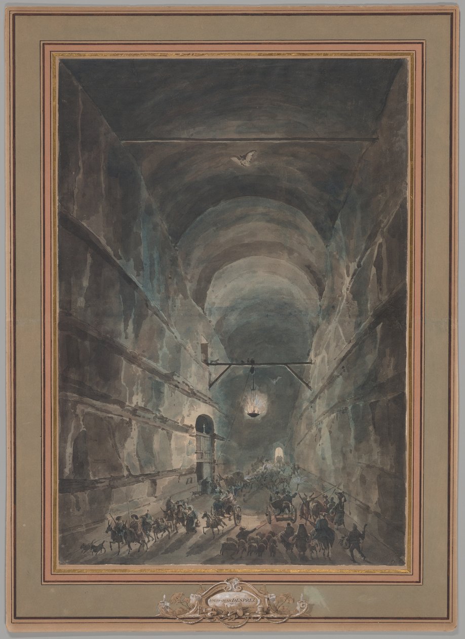 De Grot van Posillipo door Louis-Jean Desprez