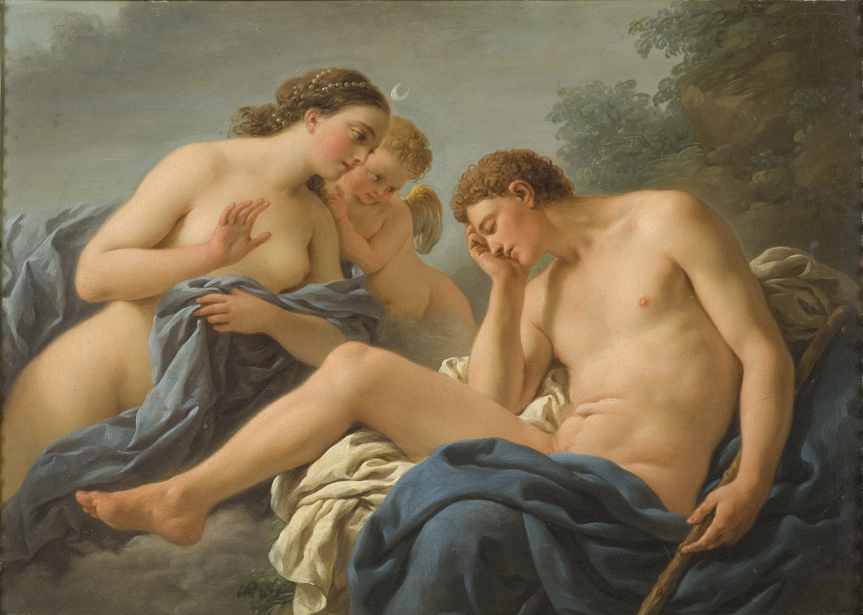 Diana en Endymion door Louis Jean François Lagrenée