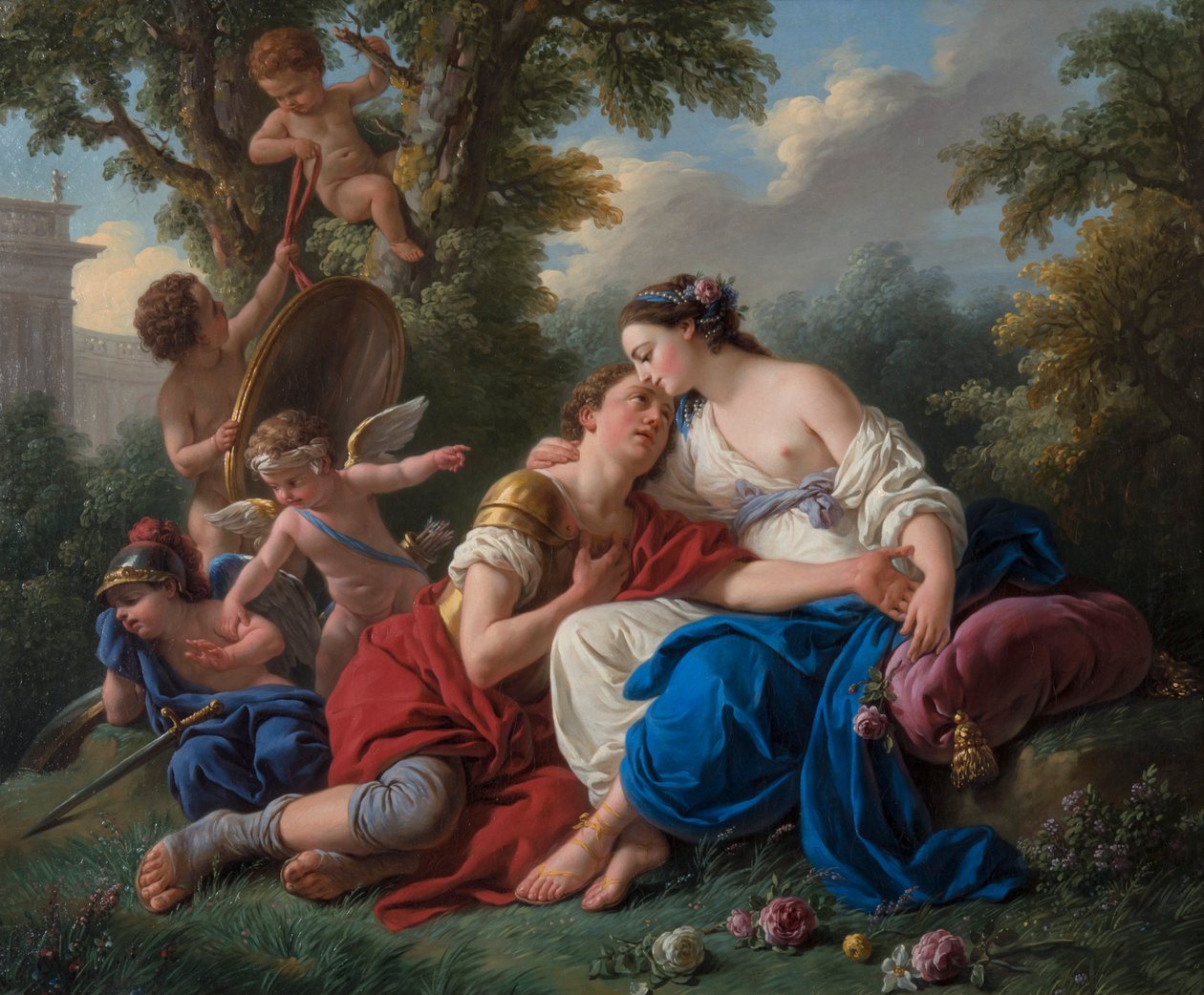 Renaud en Armide door Louis Jean François Lagrenée