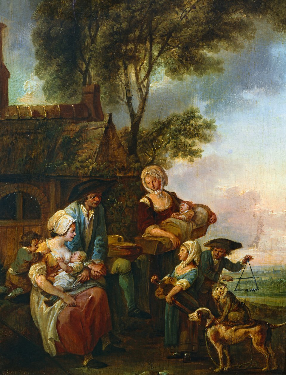 De draailierspeler door Louis Joseph (1731 98) Watteau