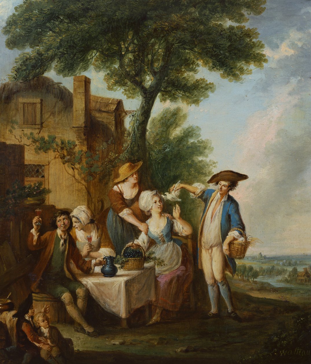 De mooie duif door Louis Joseph (1731 98) Watteau