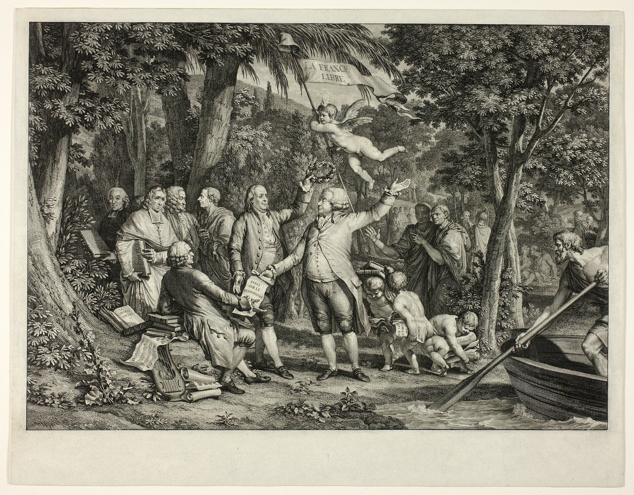 Mirabeau arriveert op de Elyseese Velden door Louis Joseph Masquelier
