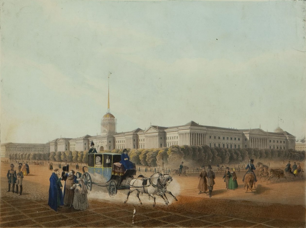 Het Admiraliteit in Sint-Petersburg, eind jaren 1840 door Louis Jules Arnout