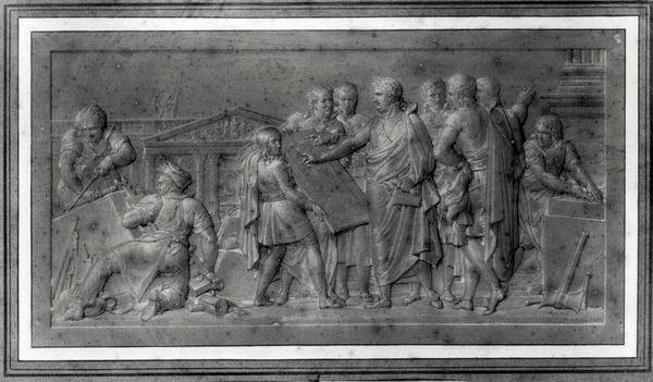 Verbeteringen voor Parijs, studie voor een laag reliëf door Louis Lafitte