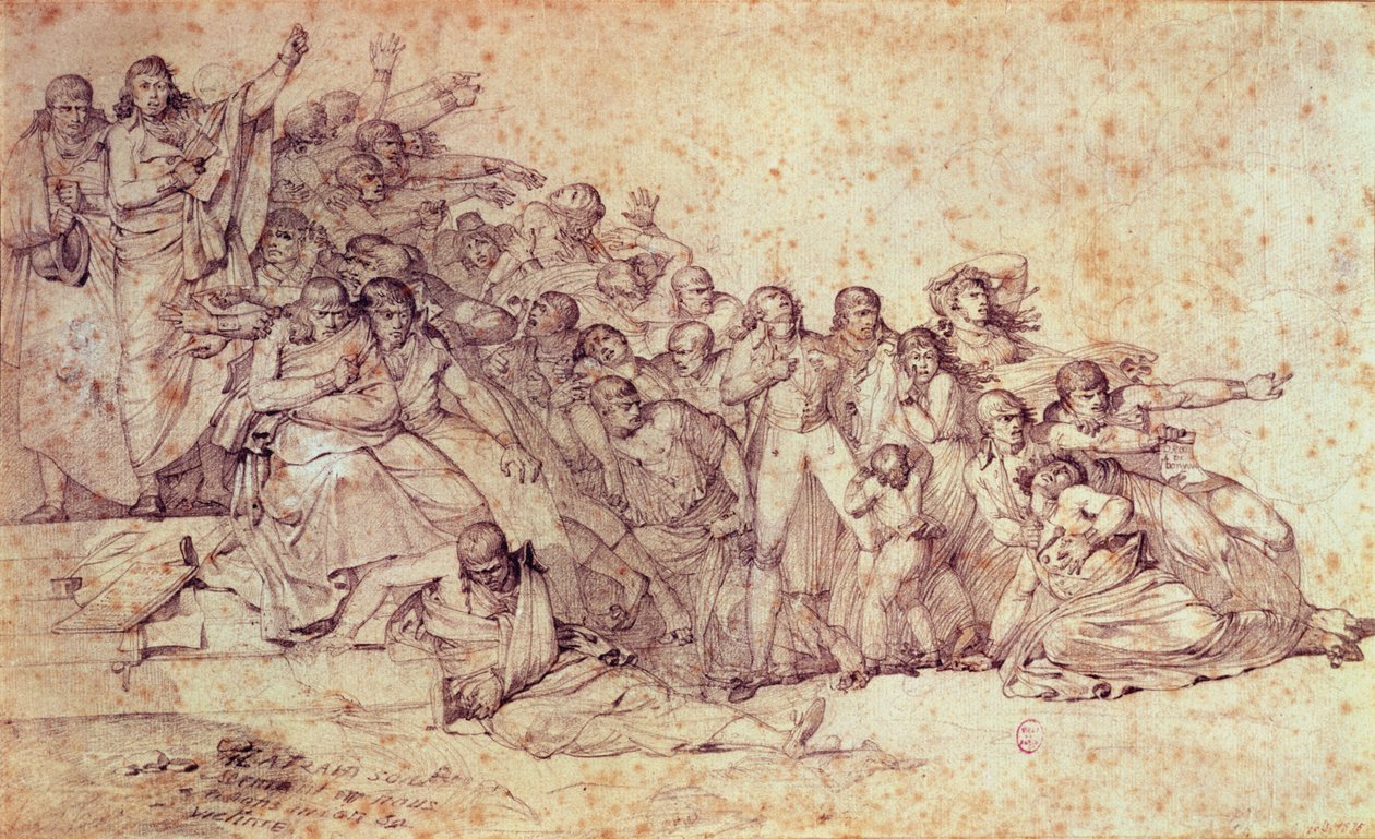 Bloedbad van de patriotten op de Champ de Mars door Louis Lafitte