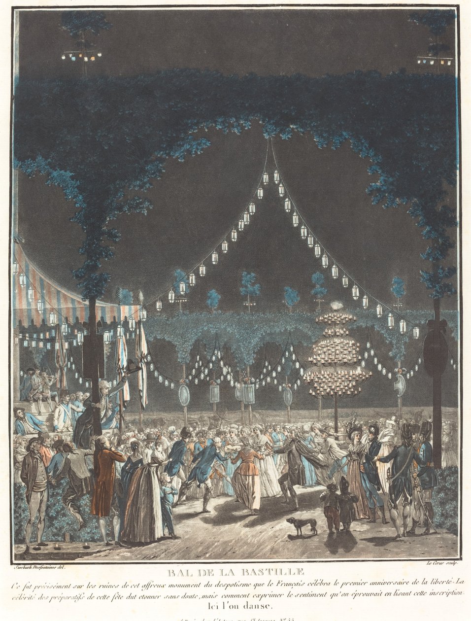 Bal van de Bastille door Louis Le Coeur and Jacques François Joseph Swebach Desfontaines