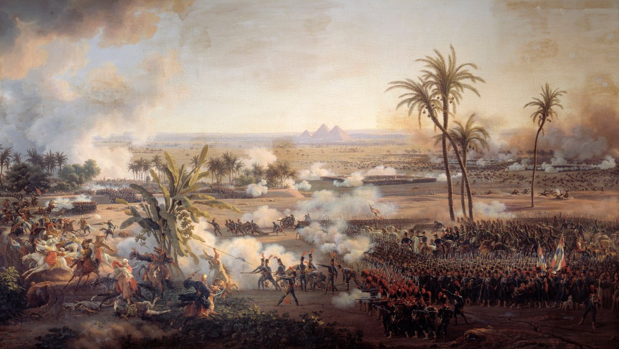 Campagne van Egypte (1798-1801): De Slag bij de Piramides, 21 juli door Louis Lejeune
