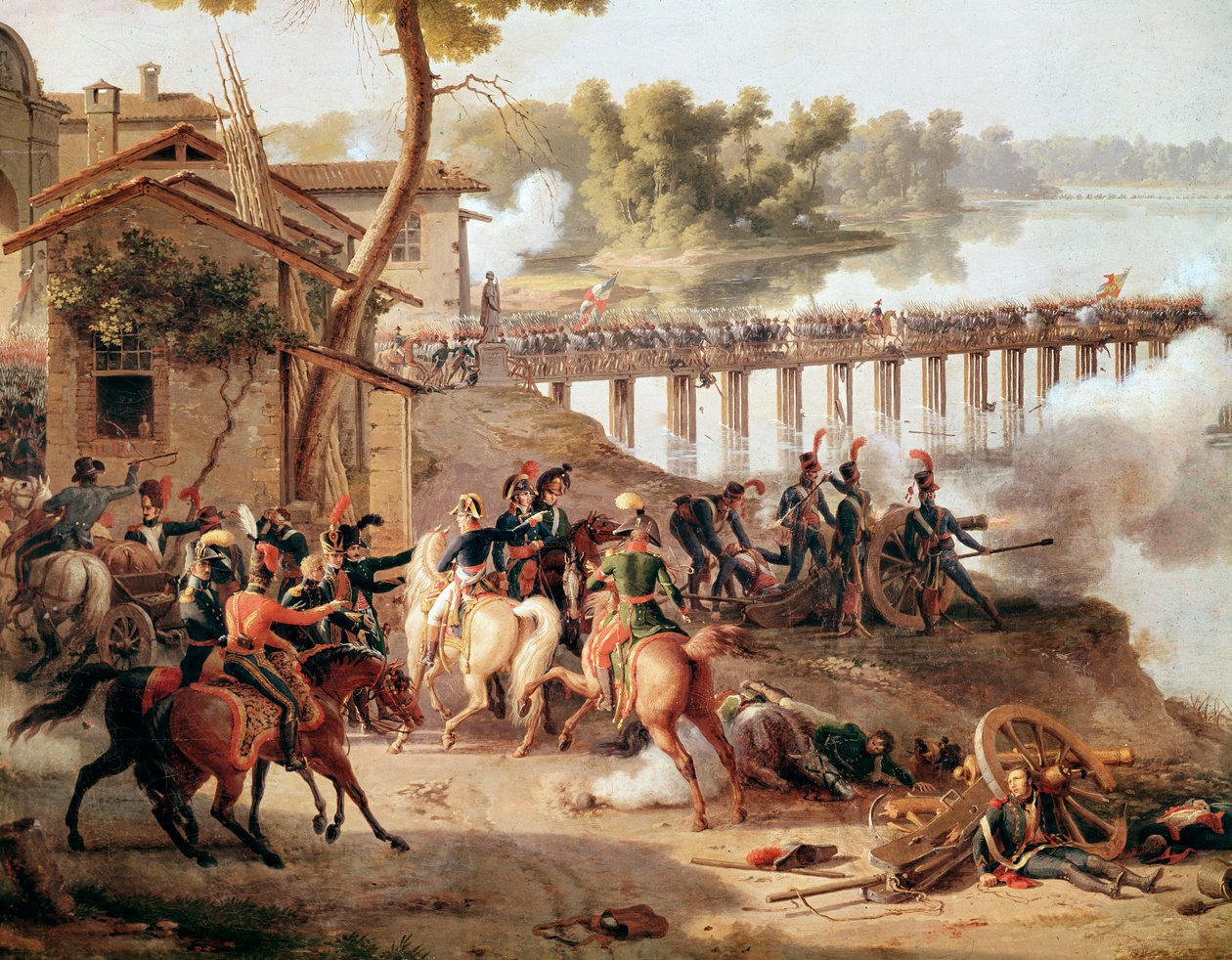 Napoleon Bonaparte geeft bevelen tijdens de Slag bij Lodi door Louis Lejeune