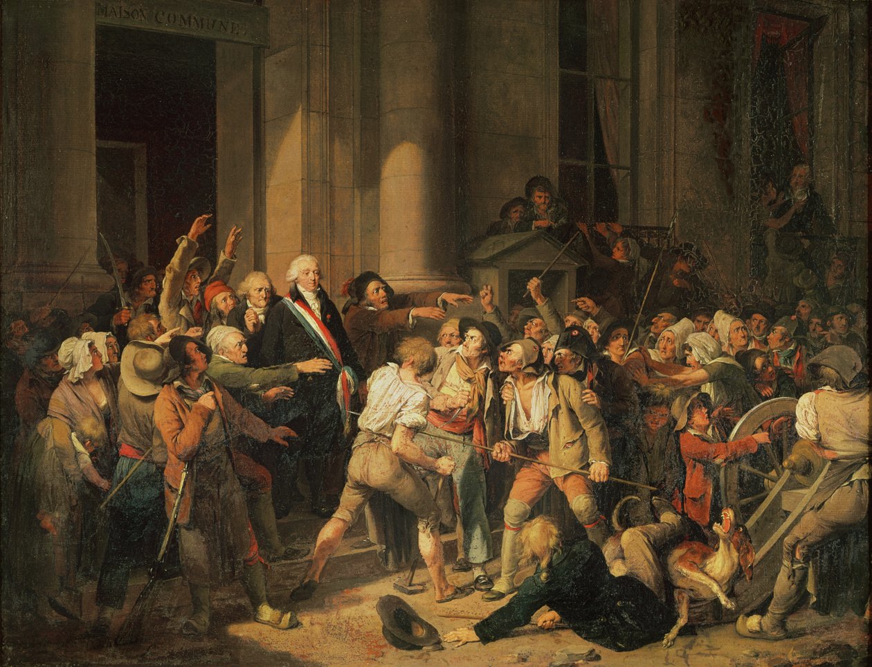 Heldendaad van Monsieur Defontenay, Burgemeester van Rouen, 29 augustus 1792 door Louis Leopold Boilly
