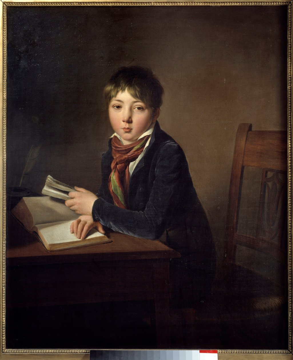 Jules Boilly (1796-1874) kind met een boek in de hand door Louis Leopold Boilly
