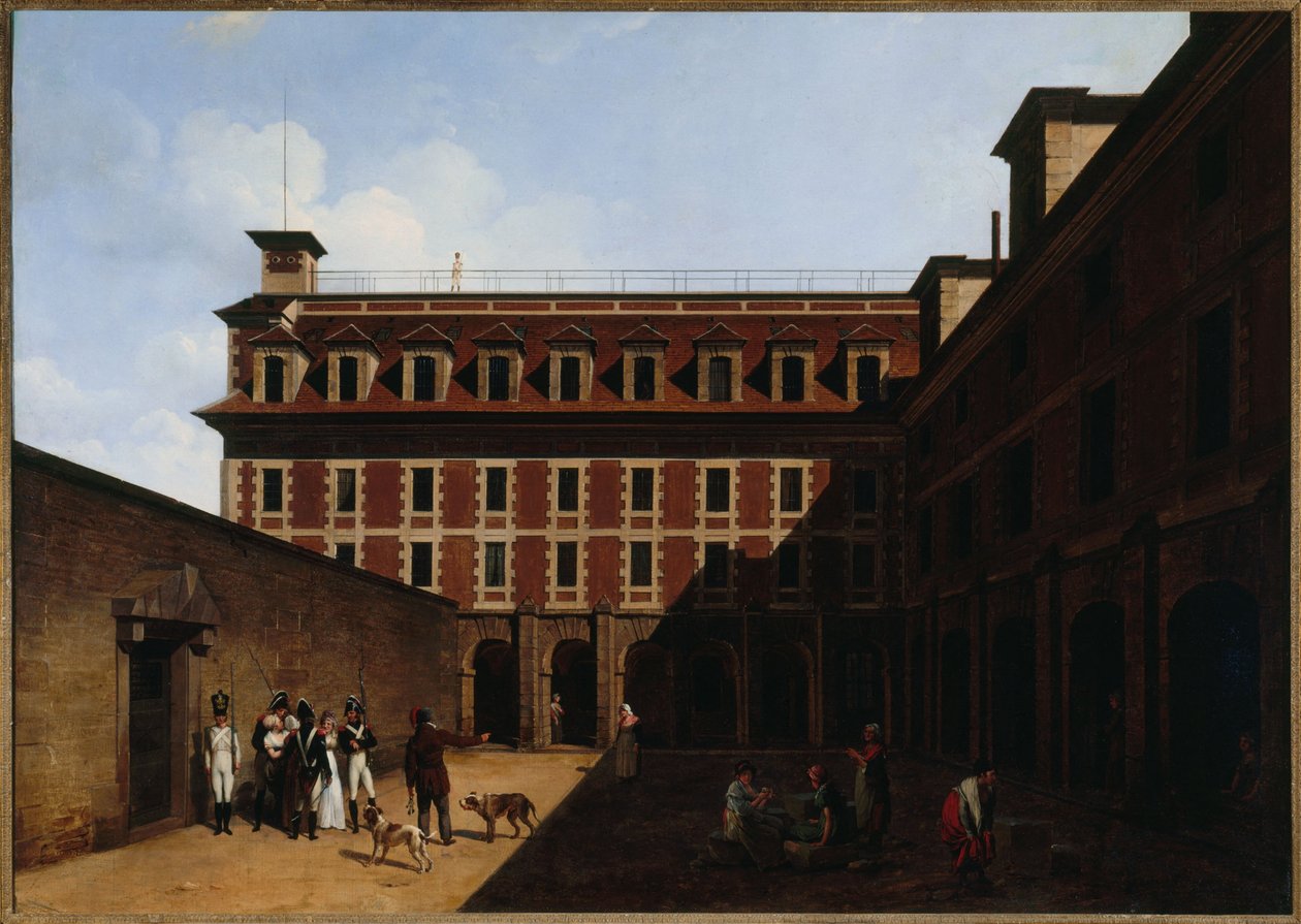 De gevangenis van Madelonnettes, rue des Fontaines, ca. 1810 door Louis Leopold Boilly