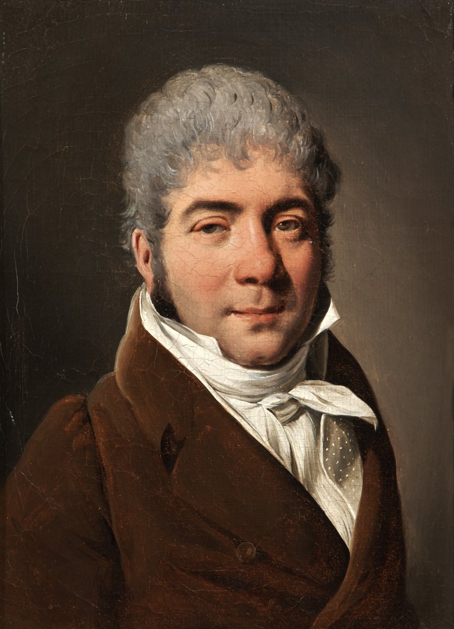 Portret van een man in een kastanjebruin vest door Louis Leopold Boilly