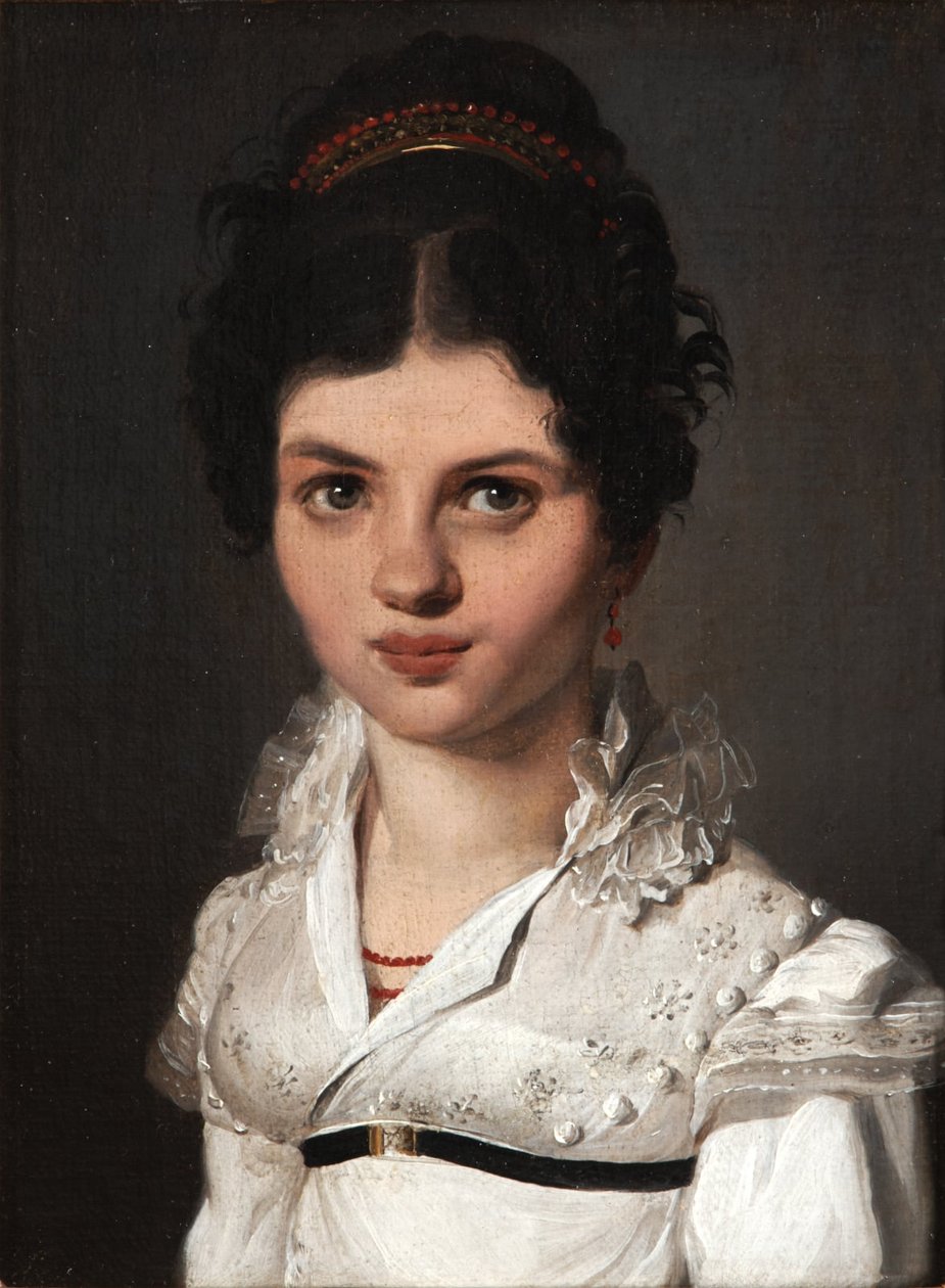Portret van een vrouw met een diadeem door Louis Leopold Boilly