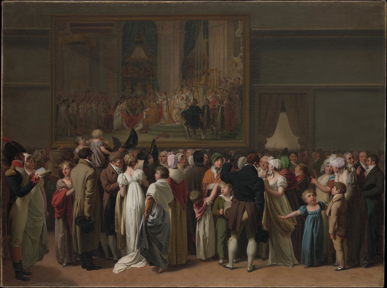 De openbare bezichtiging van Davids „Kroning” in het Louvre door Louis Leopold Boilly