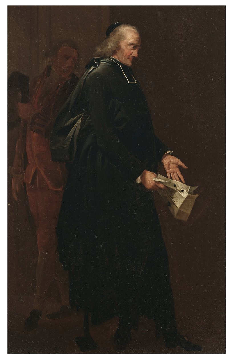 Een abt met een brief door Louis Leopold Boilly