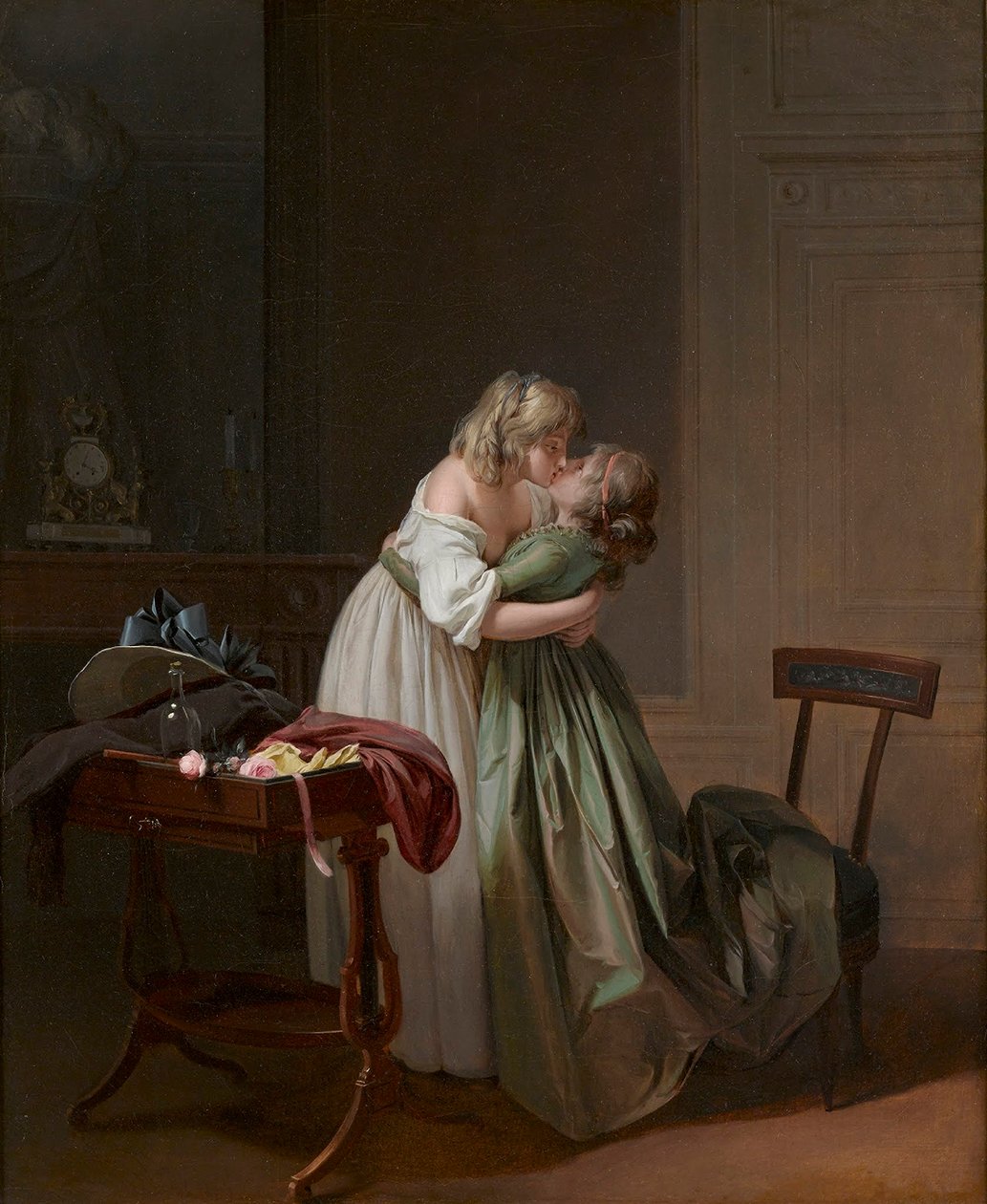 Louis-Léopold Boilly - Twee kussende jonge vrouwen door Louis Leopold Boilly