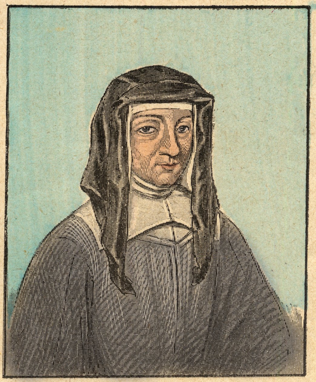 Portret van Louise de Marillac (1591-1660) - Gravure uit 