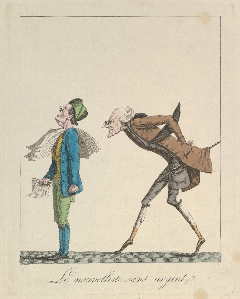 Le Nouvelliste Sans Argent, 1814 door Louis Maleuvre