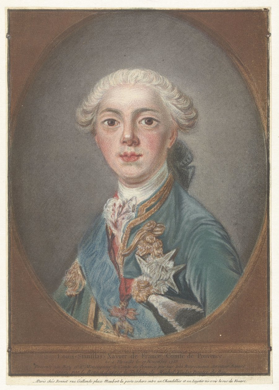 Portret van Louis Stanislas Xavier de France door Louis Marin Bonnet