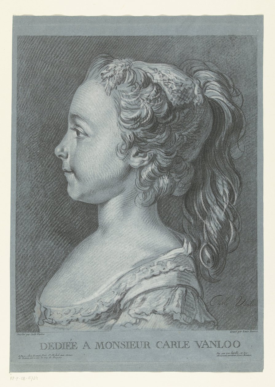 Portret van een jong meisje door Louis Marin Bonnet