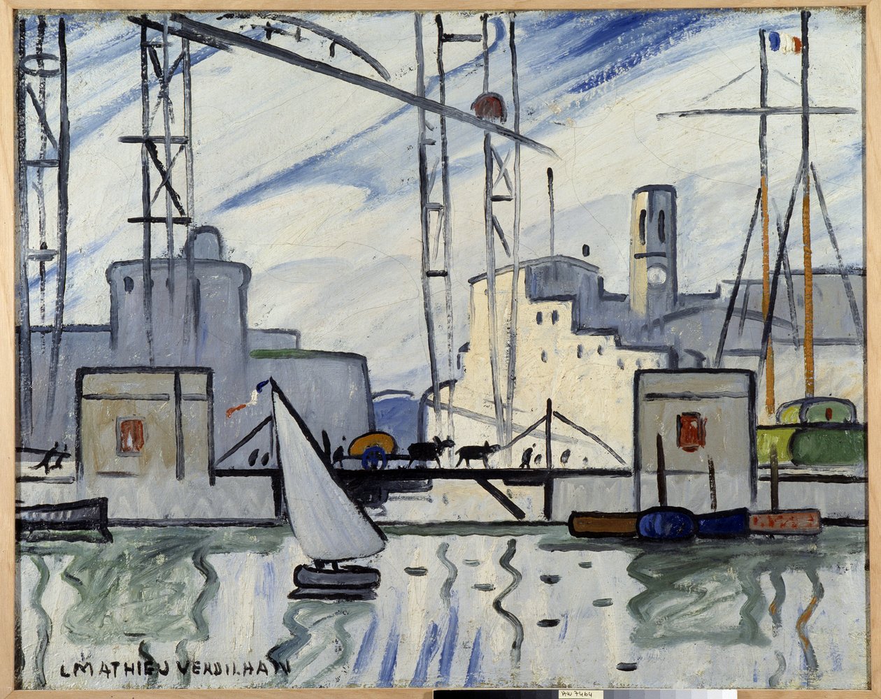 Marseille, de veerbrug door Louis Mathieu Verdilhan