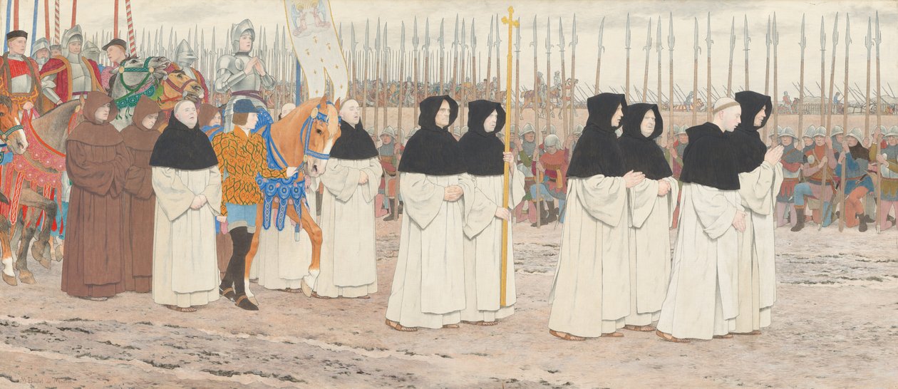 De Dienstmaagd in Harnas te Paard Joan of Arc serie: III, c. 1908-late 1909 door Louis Maurice Boutet de Monvel